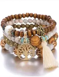 اسوارة من الخشب والأحجار الملونة 2