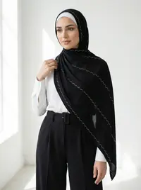 شال قطن لون اسود 1