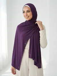 شال قطن لون بنفسجي 1