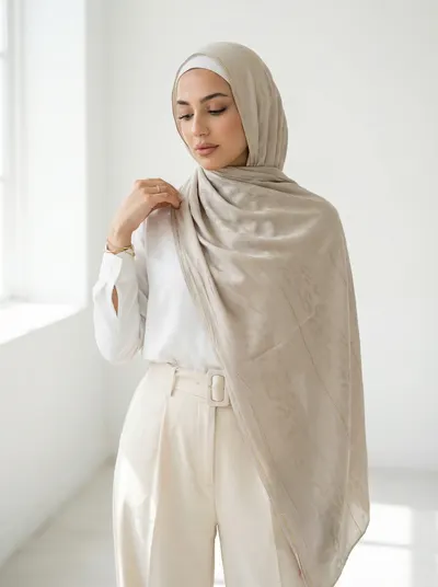 شال لايكرا لون بيج