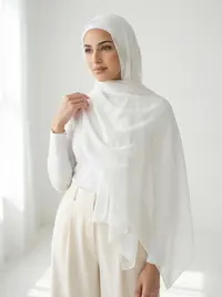 شال ستان لون ابيض 1